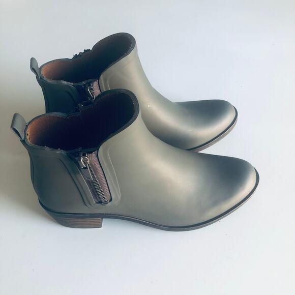 Lucky Brand 'Basel' Women's 8 Rain Boot Gray Ankle Bootie Rubber Outdoor Garden - Picture 10 of 10